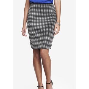Women's Black High Waist Grid Pencil Skirt